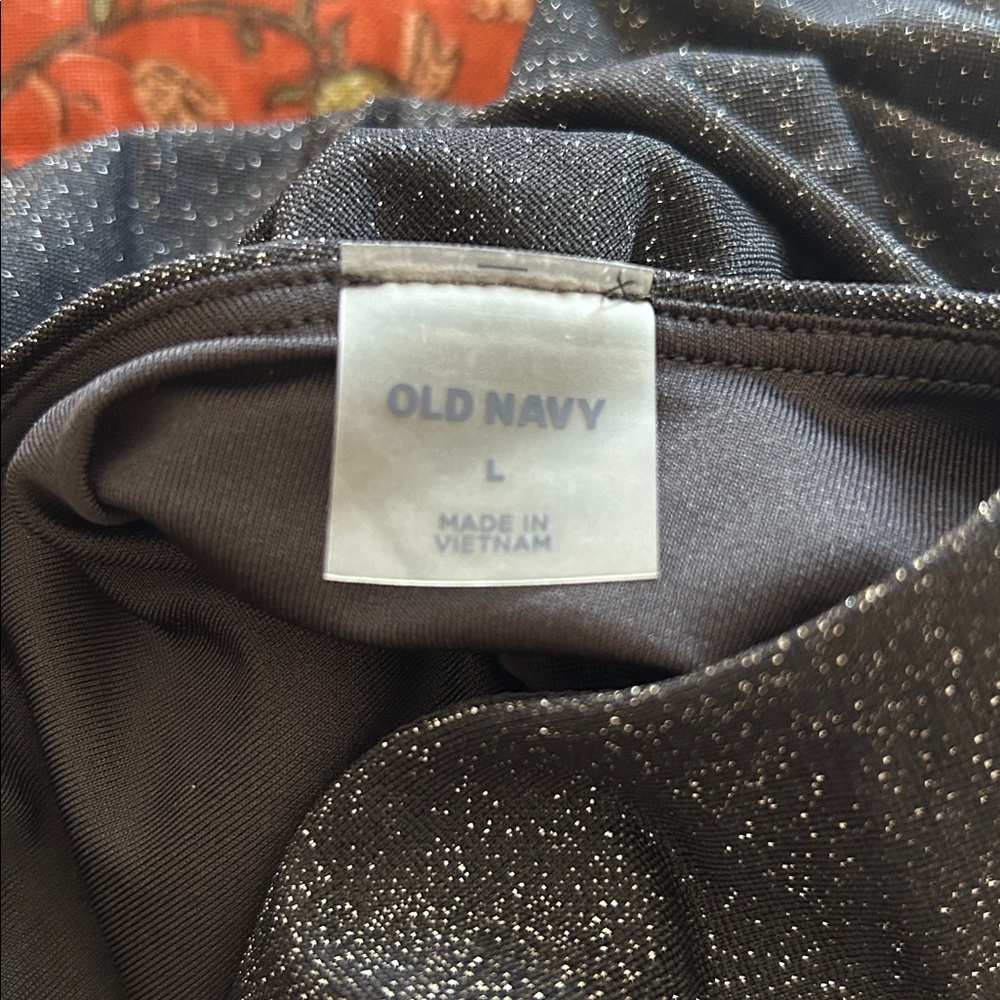 Old Navy Black One Shoulder Shine Swimsuit Women's Large - Picture 10 of 10